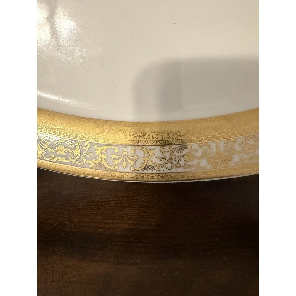 Vintage GNA Fine Porcelain GNA9 Gold Encrusted Oval Serving Platter 16